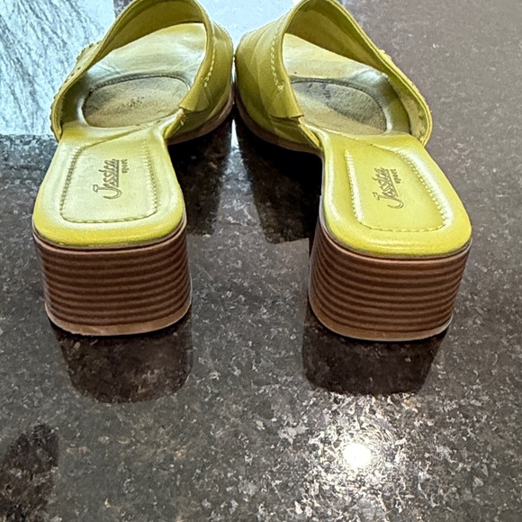 Jessica Bright Green Leather Upper Women's Mules - Picture 4 of 7